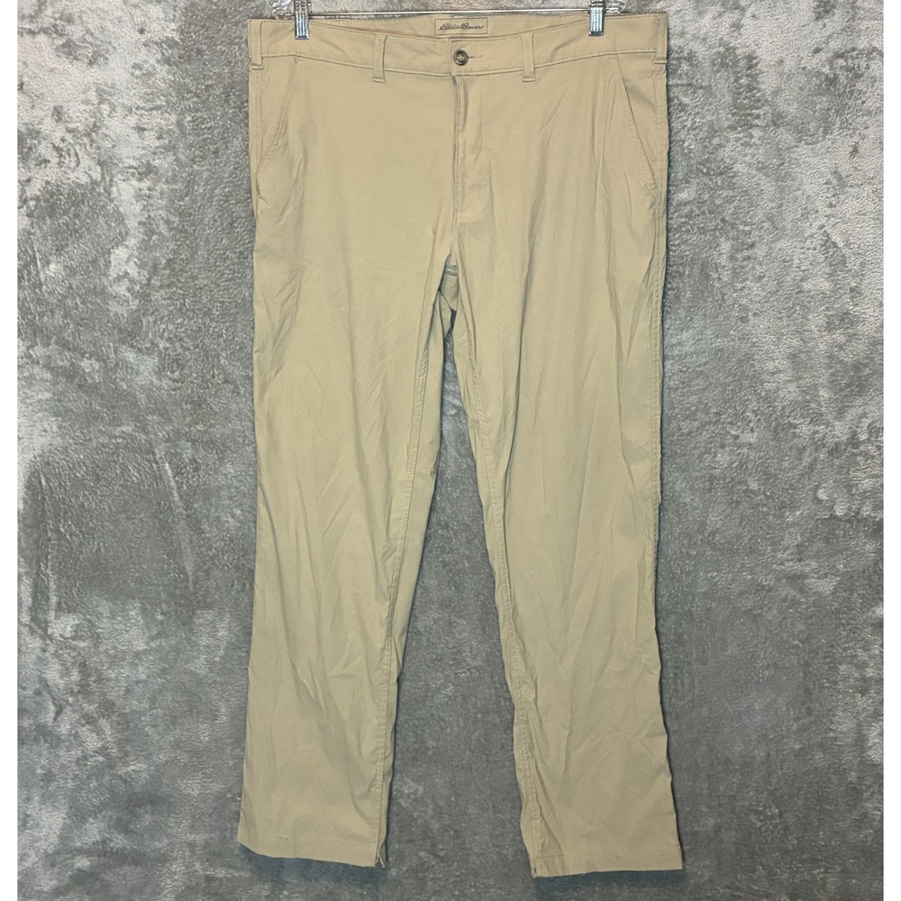 Eddie Bauer Mens Travex Chino Pants 38x32 Straight Leg Tech Performance Stretch